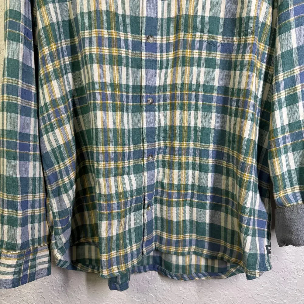TOAD & CO Shirt XL Airsmyth Lightweight Plaid Flannel Button‎ Down Recycled
